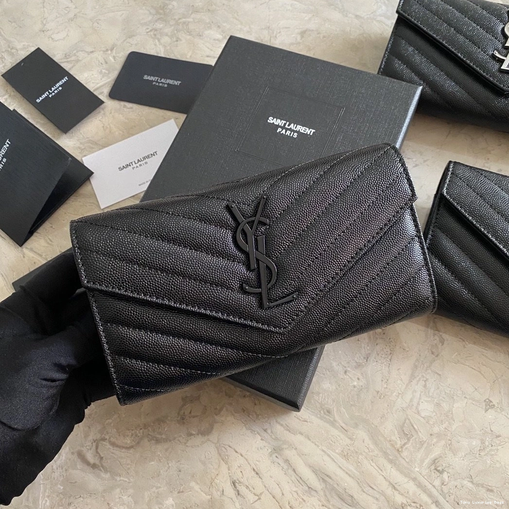 Tony Luxuries FLAP WALLET LARGE MONOGRAM YSL 0715